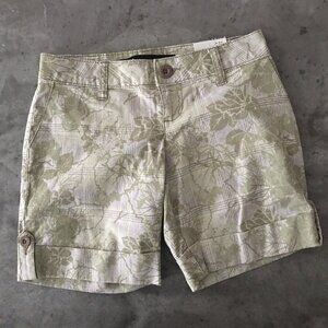 Vintage Y2K L.E.I. Shorts Womens 0 Plaid Tropical Low Rise Roll Tab Surfer Beach